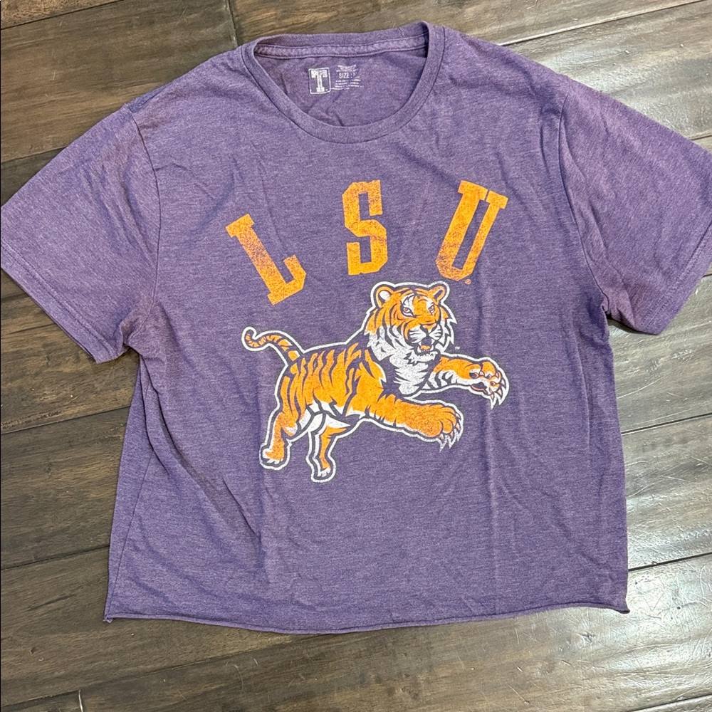 LSU Purple & Gold crop Tee - Tigers Graphic